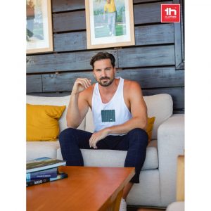 THC IBIZA WH. Herren-T-Shirt mit geteiltem Ärmel aus Baumwolle-30121