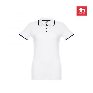 THC ROME WOMEN WH. Zweifarbiges Baumwoll-Poloshirt für Damen-30138