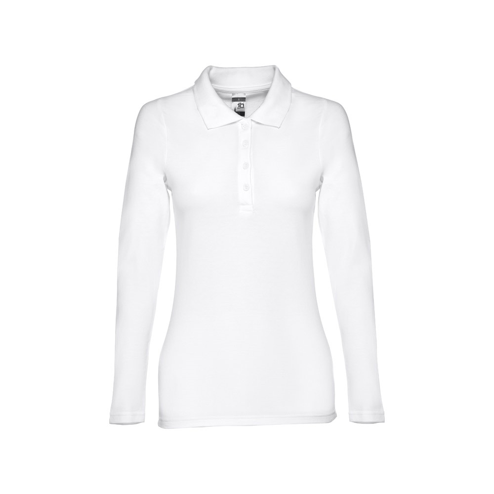 THC BERN WOMEN WH. Langärmeliges Poloshirt für Damen aus kardierter Baumwolle-30144 - Image 2