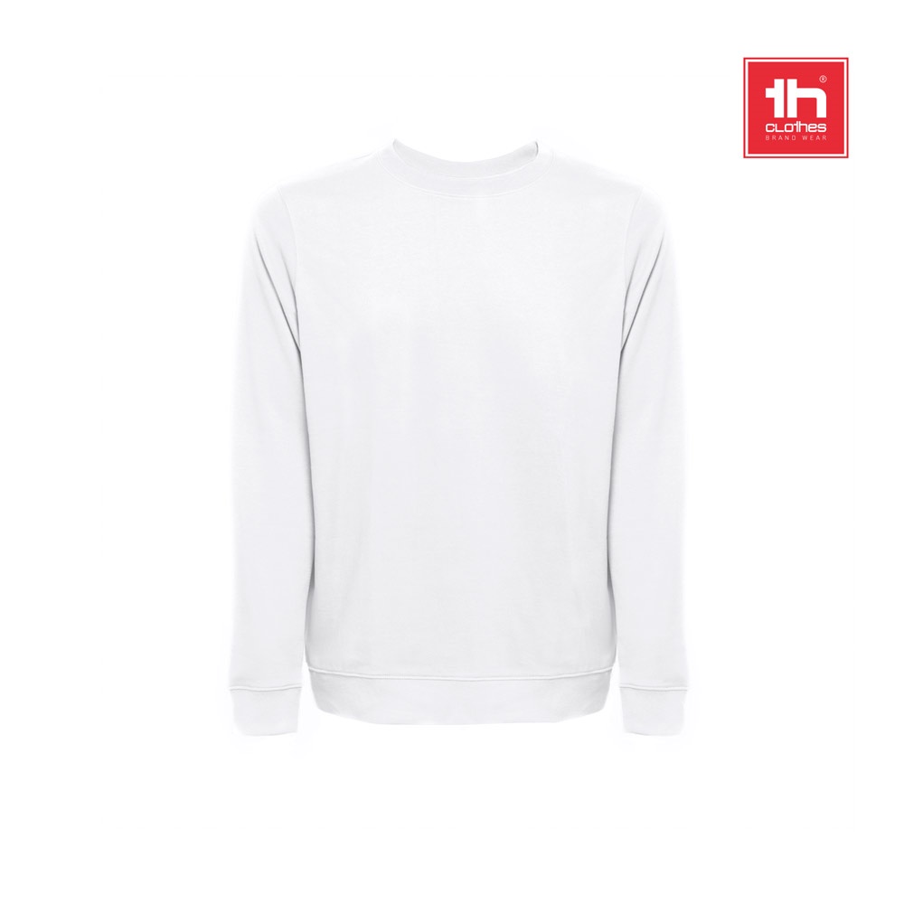 THC COLOMBO WH. Sweatshirt (unisex) aus italienischem Frottee ohne Krempel. Weiße Farbe-30265