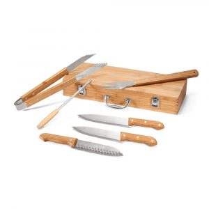 KABSA. Grill-Set im Etui aus Bambus-53844