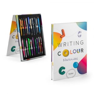 COLOUR WRITING SHOWCASE. Mustermappe mit 20 Kugelschreibern "Colour"-70091