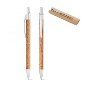 NATURA. Kugelschreiber aus Kork und Aluminium mit Clip-91647
