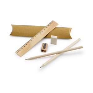 RHOMBUS. Schulschreibset: Lineal, Bleistift, Radiergummi und Anspitzer-91932