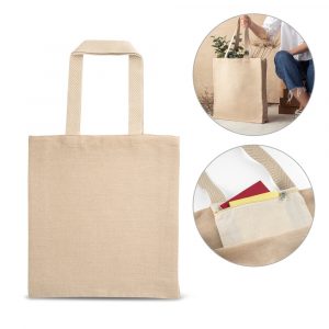 PADOVA. Juco Tragetasche (275 g/m²) mit Innentasche aus 100% Baumwolle (120 g/m²)-92937