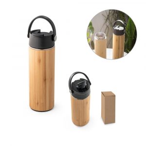 94257_set.jpg LAVER. Thermosflasche aus Bambus, Edelstahl und PP 440 ml-94257