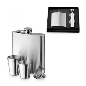 NOVAK. Set aus Edelstahlflasche und Gläsern 200 mL-94665