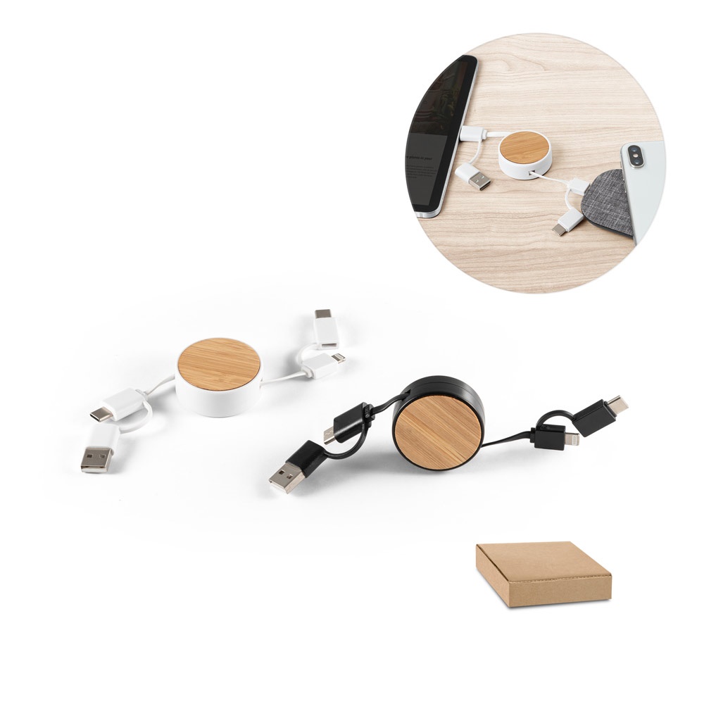 RUBINS. Ausziehbarer 5-in-1-Griff aus ABS und Bambus-97091