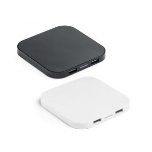 CAROLINE. Kabelloses Ladegerät aus ABS mit einem 2'0 USB Hub-97903