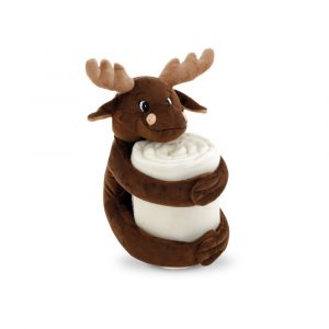 MOOSE. Polarfleecedecke mit Plüschtier (180 g/m²)-99063